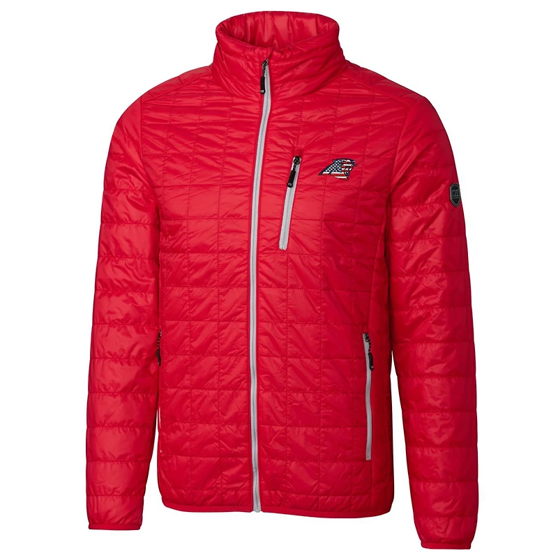 Veste zippée intégrale Americana Rainier pour homme, rouge, des Carolina Panthers, Cutter & Buck