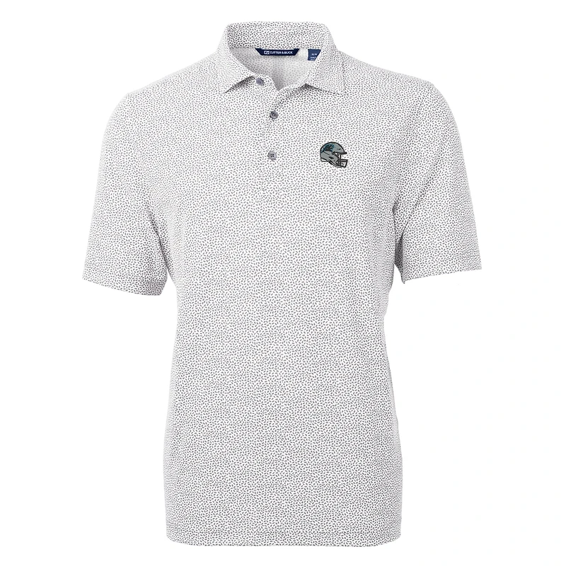 Polo recyclé à imprimé botanique en piqué écologique pour homme, modèle Silver Carolina Panthers, Cutter & Buck