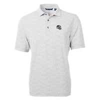 Polo recyclé à imprimé botanique en piqué écologique pour homme, modèle Silver Carolina Panthers, Cutter & Buck