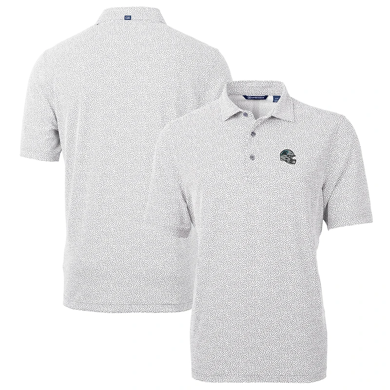Polo recyclé à imprimé botanique en piqué écologique pour homme, modèle Silver Carolina Panthers, Cutter & Buck
