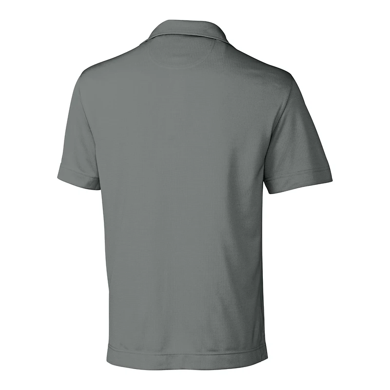 Polo texturé solide DryTec Genre pour homme Cutter & Buck Steel Carolina Panthers Helmet