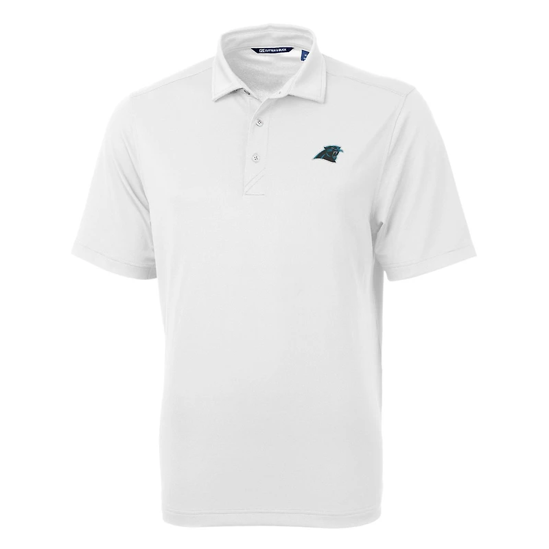 Polo recyclé Virtue Eco Pique blanc pour homme, Cutter & Buck, Carolina Panthers, grande taille