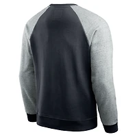 Sweat-shirt à col rond colorblock noir/gris chiné pour homme de la collection Darius Rucker Fanatics Carolina Panthers