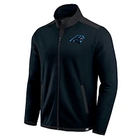Men's Darius Rucker Collection by Fanatics Black Carolina Panthers Color Block Polar Fleece Full-Zip Jacket