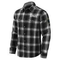 Men's Darius Rucker Collection by Fanatics Black Carolina Panthers Flannel Plaid Full-Snap Shirt