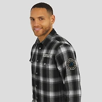 Men's Darius Rucker Collection by Fanatics Black Carolina Panthers Flannel Plaid Full-Snap Shirt