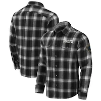 Men's Darius Rucker Collection by Fanatics Black Carolina Panthers Flannel Plaid Full-Snap Shirt