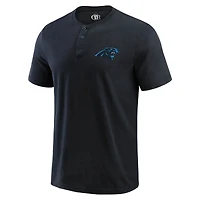 Men's Darius Rucker Collection by Fanatics Black Carolina Panthers Washed Henley T-Shirt