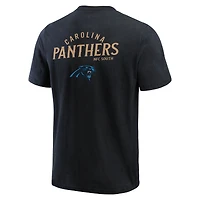 Men's Darius Rucker Collection by Fanatics Black Carolina Panthers Washed Henley T-Shirt