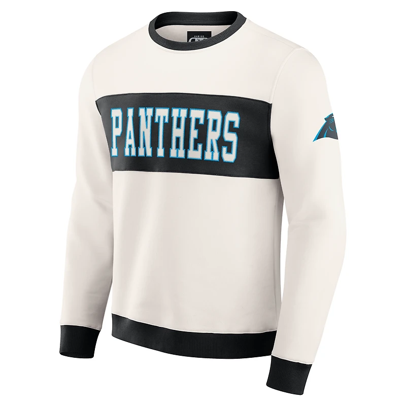 Sweat-shirt colorblock crème Carolina Panthers pour homme de la collection Darius Rucker par Fanatics