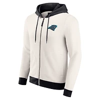 Sweat à capuche entièrement zippé crème Darius Rucker pour homme, collection Fanatics, motif rétro des Panthers de la Caroline