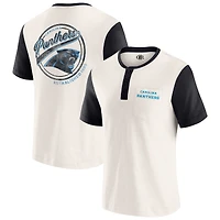T-shirt Henley Colorblock flammé à poche crème Carolina Panthers pour homme de la collection Darius Rucker par Fanatics