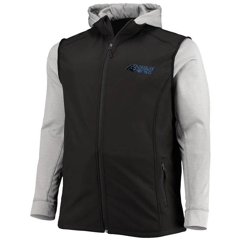 Veste à capuche zippée intégrale Dunbrooke pour hommes Carolina Panthers Tailles Big & Tall Alpha noir/gris