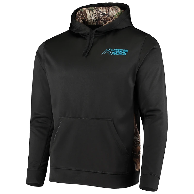 Sweat à capuche pour homme Dunbrooke noir/camouflage Realtree avec logo des Panthers de la Caroline (style Ranger)