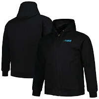 Dunbrooke Black Carolina Panthers Big & Tall Dakota Veste à capuche en toile entièrement zippée pour homme