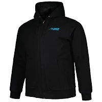 Dunbrooke Black Carolina Panthers Big & Tall Dakota Veste à capuche en toile entièrement zippée pour homme