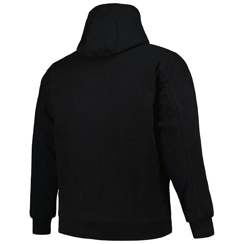 Dunbrooke Black Carolina Panthers Big & Tall Dakota Veste à capuche en toile entièrement zippée pour homme