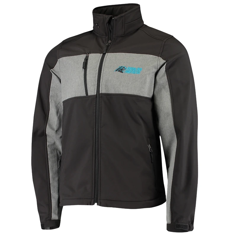 Men's Dunbrooke Black Carolina Panthers Circle Zephyr Softshell Full-Zip Jacket