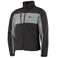 Men's Dunbrooke Black Carolina Panthers Circle Zephyr Softshell Full-Zip Jacket