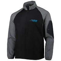 Dunbrooke Black Carolina Panthers Hurricane Raglan Veste coupe-vent entièrement zippée pour homme