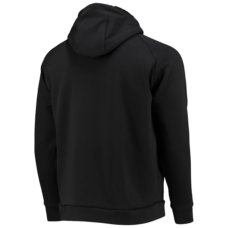 Chandail à capuchon raglan trois mélanges entièrement zippé Carolina Panthers Shag pour hommes Dunbrooke, noir