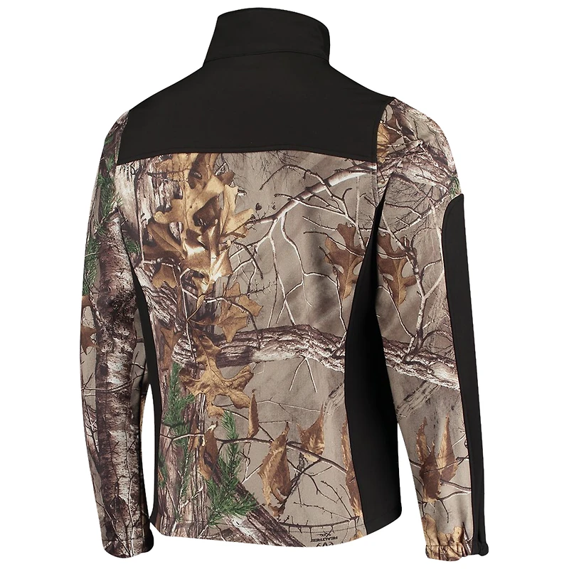 Veste softshell zippée intégrale Dunbrooke Realtree Camo/Noir Carolina Panthers Circle Hunter pour homme