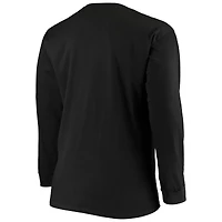Men's Fanatics Black Carolina Panthers Big & Tall Color Pop Long Sleeve T-Shirt