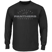 Men's Fanatics Black Carolina Panthers Big & Tall Coverage Scheme Long Sleeve T-Shirt