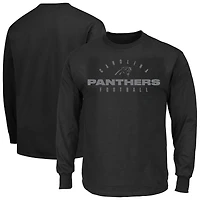 Men's Fanatics Black Carolina Panthers Big & Tall Coverage Scheme Long Sleeve T-Shirt