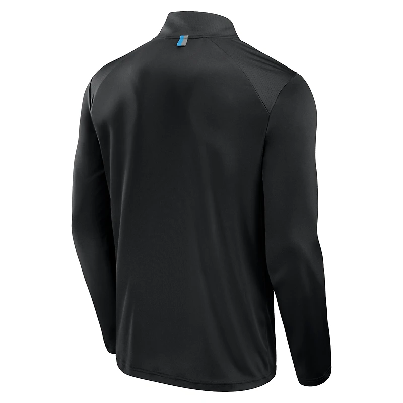Veste à manches longues et fermeture éclair quart de tour pour homme Fanatics Black Carolina Panthers Defender