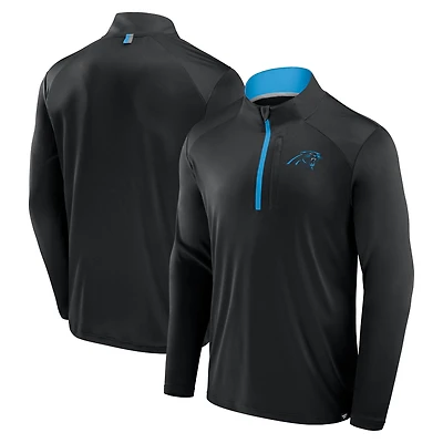 Veste à manches longues et fermeture éclair quart de tour pour homme Fanatics Black Carolina Panthers Defender