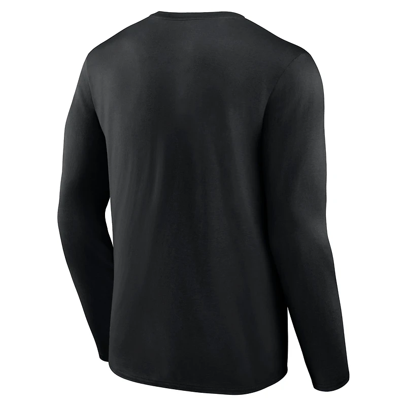 Men's Fanatics Black Carolina Panthers Go the Distance Long Sleeve T-Shirt