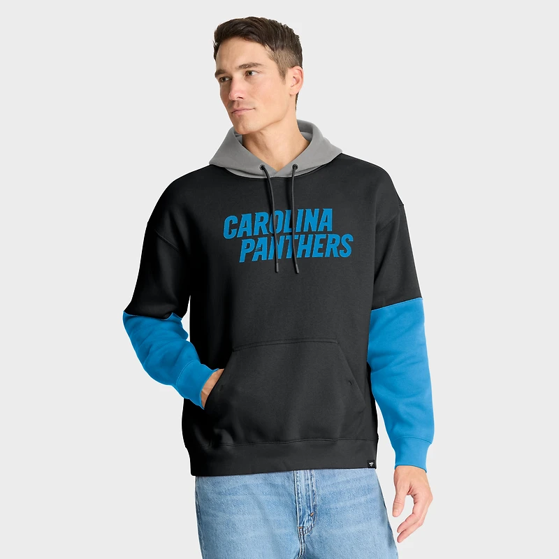 Sweat à capuche noir Fanatics pour homme avec casque des Carolina Panthers