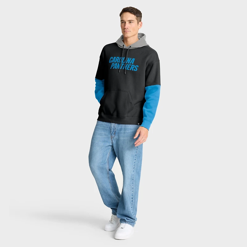 Sweat à capuche noir Fanatics pour homme avec casque des Carolina Panthers
