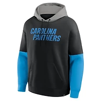 Sweat à capuche noir Fanatics pour homme avec casque des Carolina Panthers