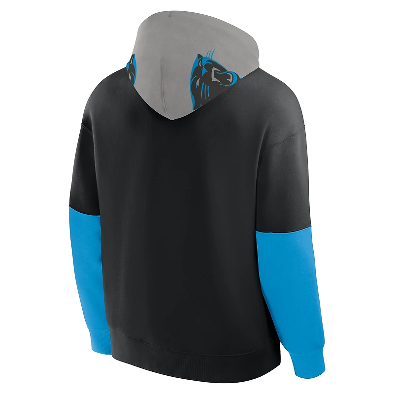 Sweat à capuche noir Fanatics pour homme avec casque des Carolina Panthers