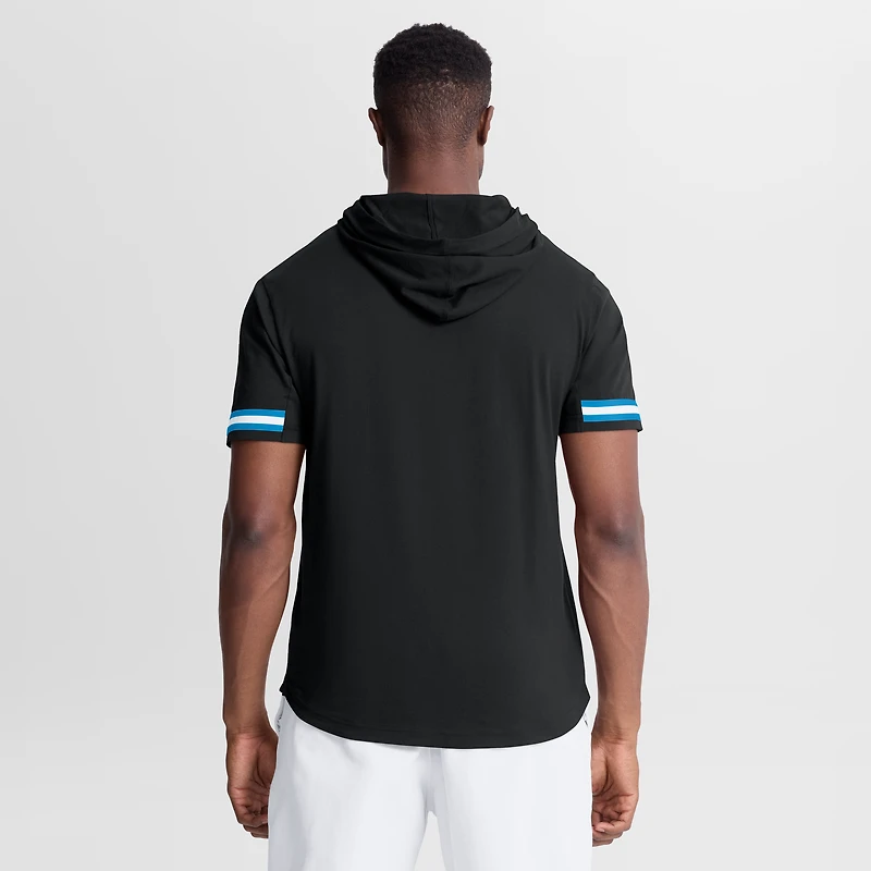 T-shirt à capuche manches courtes Fanatics Black Carolina Panthers Optimal Play pour homme