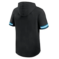 T-shirt à capuche manches courtes Fanatics Black Carolina Panthers Optimal Play pour homme