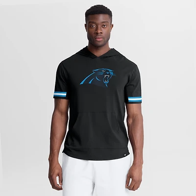 T-shirt à capuche manches courtes Fanatics Black Carolina Panthers Optimal Play pour homme