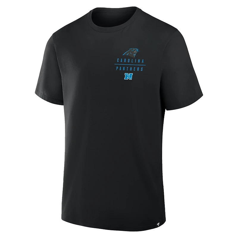 T-shirt noir fanatique pour homme avec poche de passe des Carolina Panthers