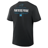 T-shirt noir fanatique pour homme avec poche de passe des Carolina Panthers