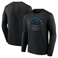 Men's Fanatics Black Carolina Panthers Stat Sheet Long Sleeve T-Shirt