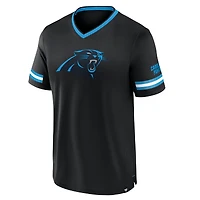 T-shirt empilable à rayures Fanatics Black Carolina Panthers pour hommes