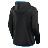 T-shirt à manches longues et capuche transitionnel pour homme Fanatics Black Carolina Panthers Defender
