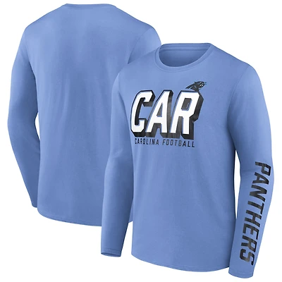 T-shirt à manches longues bleu fanatiques des Carolina Panthers pour hommes