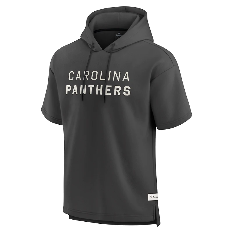 Sweat à capuche manches courtes pour homme Fanatics Charcoal Carolina Panthers Elements Future Ground Lettering