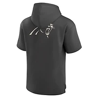 Men's Fanatics Charcoal Carolina Panthers Elements Future Ground Lettering Short Sleeve Pullover Hoodie
