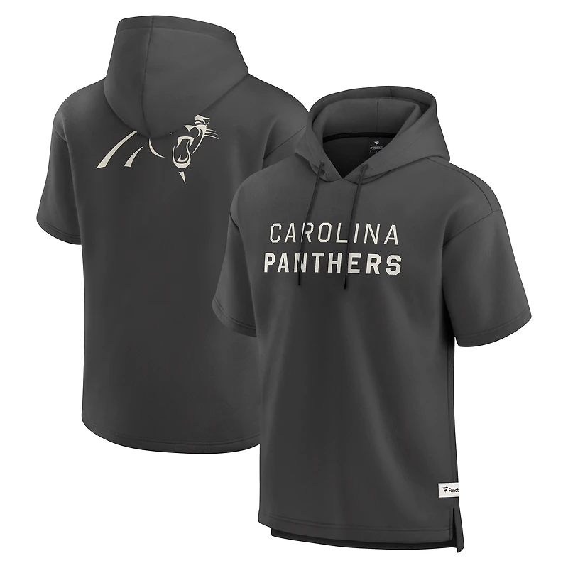 Sweat à capuche manches courtes pour homme Fanatics Charcoal Carolina Panthers Elements Future Ground Lettering