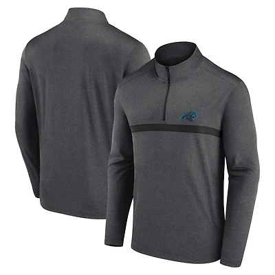 Men's Fanatics  Charcoal Carolina Panthers Head-to-Head Quarter-Zip Pullover