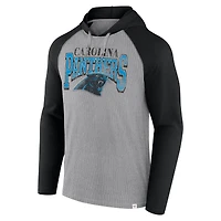 T-shirt à capuche manches longues Fanatics pour hommes gris/noir Carolina Panthers Under Center